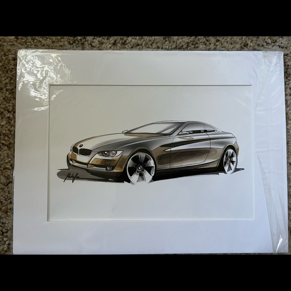 BMW 328i coupe concept art illustration NEW